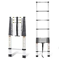 Telescopic Ladder, 20.3FT RIKADE Aluminum Telescoping Ladder with Non-Slip Feet, Portable Extension Ladder for Household and Outdoor Working 330lb Capacity
