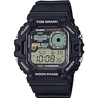 Casio Illuminator Tide Graph Moon Phase 10-Year Battery Digital Watch WS-1700H-1AV