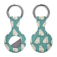Polar Bear Pattern Printed Silicone Case for AirTags with Keychain Protective Cover Air Tag Finder Tracker Accessories Holder