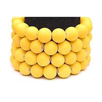 Frosted Glass Beads Yellow Rubber-Tone Beads 10mm Round Sold per pkg of 2x32inch (168 Beads)