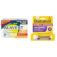 Alavert Allergy 24 Hour 60 Count and Dramamine Motion Sickness 8 Count Tablets Bundle
