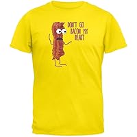 Old Glory Don't Go Bacon My Heart Couples Yellow Adult T-Shirt - X-Large