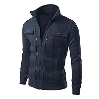 Mens Fall Jacket Casual Stand Collar Golf Lightweight Jackets Vintage Slim Motorcycle Jacket Zip Up Outerwear Coat