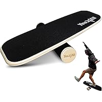 Yes4All Premium Balance Board, Surf Balance Trainer with Adjustable Stoppers for Improve Core Strength and Balance Control