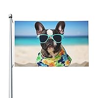 french bulldog summer Flag 3x5 Ft Outdoor Flags With Grommets Double Sided Garden Flag Large Banner Sign House Flags Yard Outside Decorative Flag