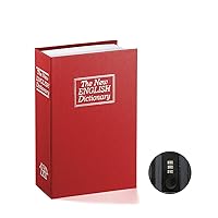 Book Safe with Combination Lock - Jssmst Home Dictionary Diversion Metal Safe Lock Box 2017, SM-BS0403S, red small