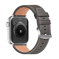 Calf Leather Band Compatible with Apple Watch Bands Series 9 8 7 6 5 4 3 2 1 Ultra SE for iWatch 49mm 45mm 44mm 42mm 41mm 40mm 38mm Top Genuine Calfskin Wristband Replacement Strap