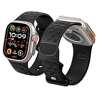 Caseology Parallax Band Designed for Apple Watch Band [3D Ergonomic Textured] compatible for Apple Watch Ultra 2, Ultra 1, Watch 9/8/7 for 49mm 45mm 44mm 42mm 41mm 40mm 38mm - Matte Black