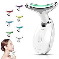 Professional Face Lift Device, Face Neck Massager for Skin Tightening, Multifunctional Facial Massager with 7 Colors, 2024 New Portable Face Neck Lift Device with Non-Slip Design (White)