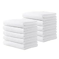 Luxury Washcloths Towel Set 10 Pack Baby Wash Cloth for Bathroom-Hotel-Spa-Kitchen Multi-Purpose Fingertip Towels & Face Cloths - White