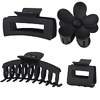 4 Pack Claw Clips Flower Hair Clips Banana Hair Claws Large and Small Rectangular Hair Clips for Women Girls Hair Jaw for Thin Thick Hair
