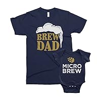 Threadrock Brew Dad & Micro Brew - Father Baby Toddler Matching Shirts Set