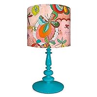 Oopsy Daisy NB14937 Lamp Oh Sweet Butterflies Canvas Shade with Turquoise Resin Base