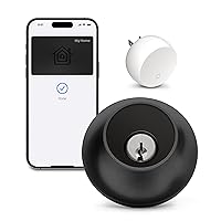 Level Lock+ Connect Wi-Fi Smart Lock Plus Apple Home Keys - Remotely Control from Anywhere - Includes Key Cards - Works with iOS, Android, Apple HomeKit, Amazon Alexa, Google Home (Matte Black)