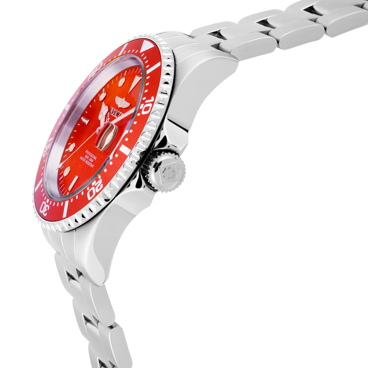 Invicta Men's Pro Diver 43mm Stainless Steel Quartz Watch, Silver/Red, Silver/Blue (Model: 22048, 25716)