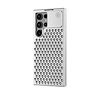 for Samsung Galaxy S23 Ultra Case Aluminum，for S23 Ultra Metal Phone Case Hard Bumper [Body Armor][Honeycomb Heat Sink] Case for Galaxy S23 Ultra 2023 (Silver)