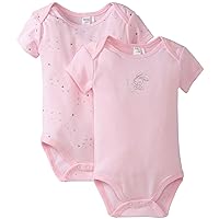 Petit Lem Baby Girls' 2 Pack Sweet Bunny Diaper Shirts (Baby) - Pink