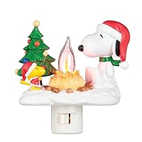 Snoopy By Camp Fire 4.5 Inch Polyresin Swivel Plug Flickering Night Light