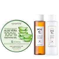 korean skin care set aloe vera gel with korean Ginseng Essence Water and rice toner