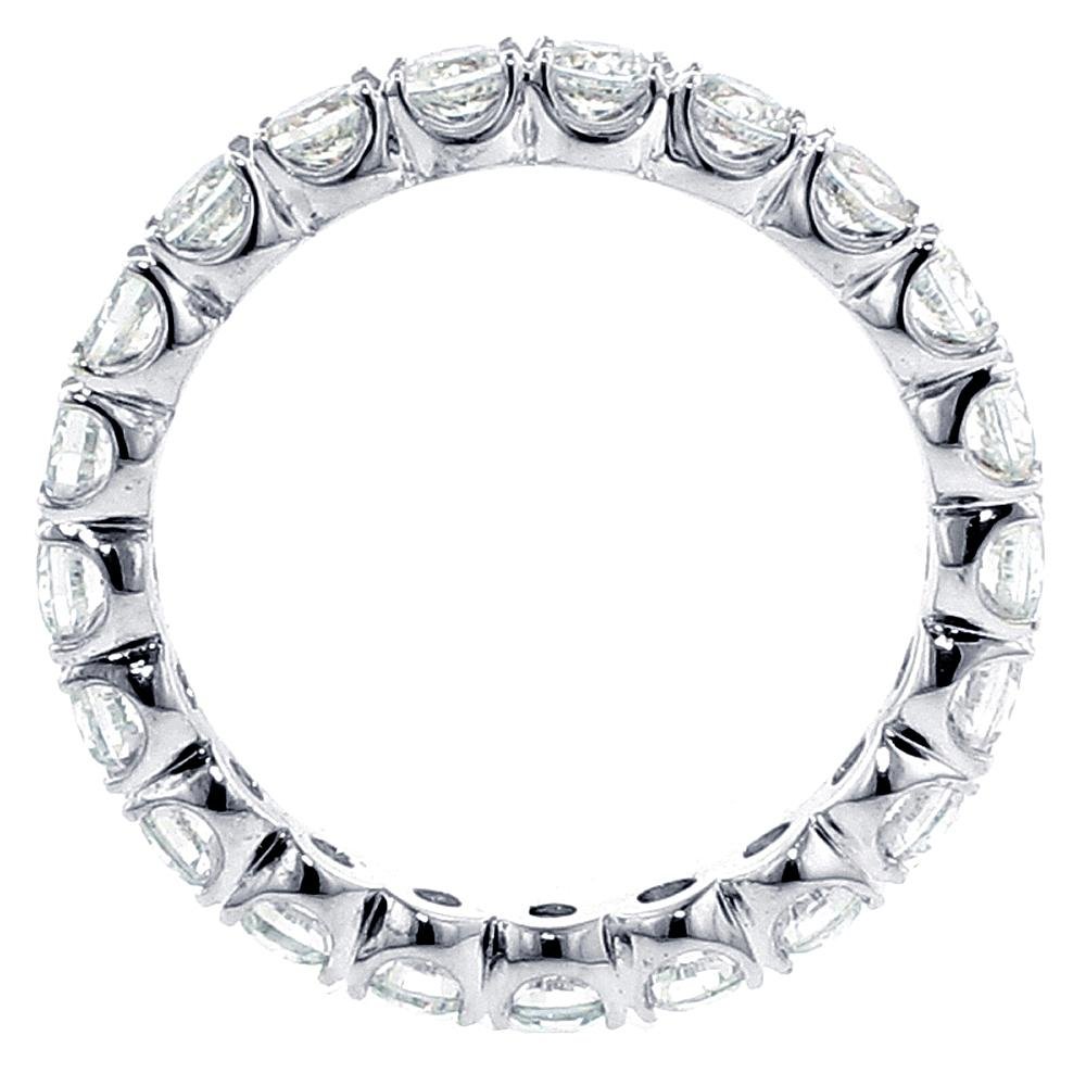 VIP Jewelry Art Platinum Split Prong Set Diamond Eternity Anniversary Wedding Band (1.70-2.30 CT TDW)