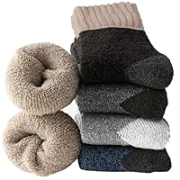 VoJoPi Cushioned Wool Socks Mens, 5 Pairs Hiking Thermal Warm Socks for Men Walking Super Soft Cozy Boot Socks
