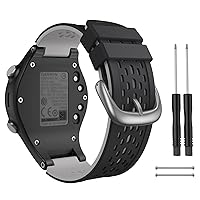 Two-in-One Color band for Garmin Approach S2/S4, Silicone Starp Replacement Watch Band for Garmin Approach S2/S4 Watch, Black