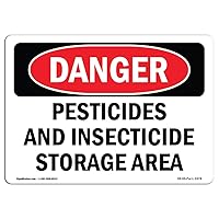OSHA Danger Sign - Pesticides and Insecticide Storage Area | Plastic Sign | Protect Your Business, Construction Site, Shop Area | Made in The USA