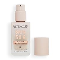 Revolution Beauty, Skin Silk Serum Foundation, Light to Medium Coverage, Lightweight & Radiant Finish, Contains Hyaluronic Acid, F1 - Fair Skin Tones, 0.77 Fl. Oz.