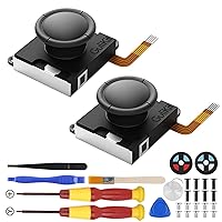 GuliKit Switch Joycon Joystick Replacement, [No Drifting] Hall Effect Joystick for Switch/Switch OLED/Switch Lite, Left/Right Switch Joycon Controller with Repair Tool Kit, Thumbstick Caps (2 Pack)