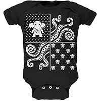 Old Glory Cthulhu Lovecraft Dimensions Ugly Christmas Sweater Black Soft Baby One Piece - 3-6 months