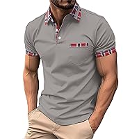 Men's Cotton Linen Short Sleeve Shirts Lightweight Button Down Shirts Vacation Beach Summer Tops with Double Pocket