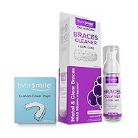 OrthoFoam Braces Cleaner & Custom Foam Trays | Cleans Under Metal, Ceramic or Clear Brackets & Wires. Brush, Rinse, or Use in Trays. Foaming Bubbles Whiten Teeth & Fight Plaque (Value Pack - 50 ml)