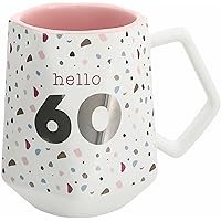 Pavilion - Hello 60-17 ounce Geometric Cup, Confetti Cup, Birthday Mug, Birthday Cup, Birthday Cups for Women, 1 Count, White
