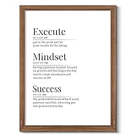 WOWGOOMO Motivational Words Wall Art Execute Mindset Success Definition Poster Framed Inspirational Wall Decor Black and White Canvas Prints Painting Home Office Decor for Bedroom Living Room 12