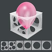 11 Holes Balloon Sizer Cube Box, Catcan 2-10 Inch Collapsible Plastic Balloon Size Measurement Tool for Party Balloon Decoration, Balloon Columns, Balloon Arches