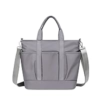 Oichy Women Tote Bag with Zipper Multi Pocket Shoulder Bags Nylon Crossbody Bags Top Handle Handbag for Travel Work
