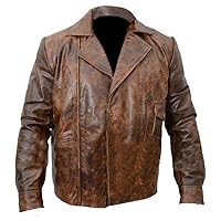 Retro Vintage Distressed Copper Kurt Russell Snake Plissken Biker Real Cowhide Leather Jacket