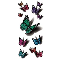 Temporary Tattoo 3D Sexy Multicolor Butterfly Body Art Waterproof Sticker 5 Sheets