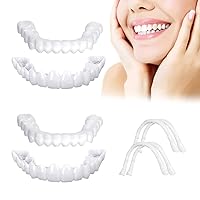 Fake Teeth, 4PCS Temporary Fake Teeth for Women and Men, Nature and Comfortable (4)