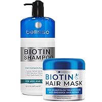 Biotin Shampoo - Hair Thickening Products for Men and Women - and Biotin Hair Mask - Volume Boost and Deep Conditioner for Dry, Damaged Hair - Hydrating Repair Treatment for Women and Men