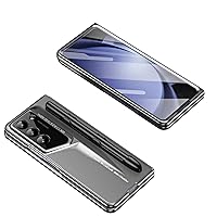 Compatible with Samsung Galaxy Z Fold 5 Case,with S Pen+Screen Protector Case,Lightweight Case Protector Shockproof Bumper Full Protective Rugged Hard PC Protective Phone (Gray)