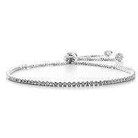Adjustable Bolo Style Tennis Bracelet for Women made with 2mm Faceted Crystals