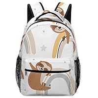 Large Carry on Travel Backpacks for Men Women Cute Sloth Rainbow Business Laptop Backpack Casual Daypack Hiking Sports Bag
