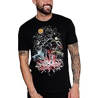 INTO THE AM Graphic Tshirts for Men S - 4XL Cool Edgy Trippy Design Casual Tees Streetwear Skeleton Skull