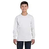 By Hanes Hanes Youth 61 Oz Tagless ComfortSoft Long-Sleeve T-Shirt - White - S - (Style # 5546 - Original Label)