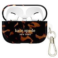 Kate Spade New York AirPods Pro Protective Case with Keychain Ring - Tortoiseshell, Compatible with AirPods Pro 2nd / 1st Generation
