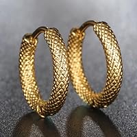 Stereoscopic V Pattern Stud Earrings For Women Man Titanium Steel Earrings Jewelry (EU1197-G- )