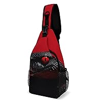 Chest Bag Sling Bag for Men Women Red Eyed Snake Sport Sling Backpack Lightweight Shoulder Bag for Travel