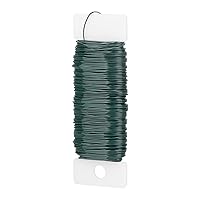 Green Floral Wire, 38 Yards 22 Gauge (0.7mm) Flower Bind Wire Craft Supplies, Perfect for Florist, Christmas Tree Gift Making, Wreath Frame, Floral Arrangements