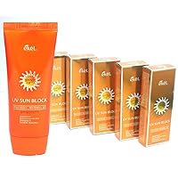 [EKEL]Aloe & Vitamin E Sun Block Cream SPF50 PA+++ 70ml X 5EA/Waterproof,Makeup Base effect,UV Protection/Korea Made